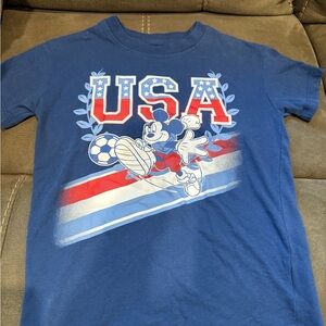 Disney Blue Mickey Mouse USA Kids Tee